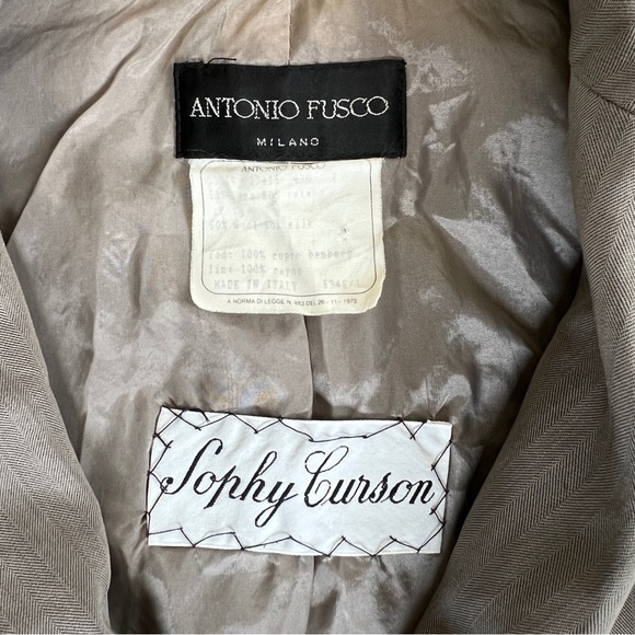 Vintage Antonio Fusco x Sophy Curson Womens Classic Blazer Gray, Size M/L - Picture 8 of 9